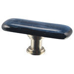 Glass Storm Studios - Night Clouds Handmade Glass, Oblong Knob - Tumbling clouds against a night black background. All our products are handmade to order. Variations in color and pattern are part of their charm. Important: Do not use an electric drill or electric screwdriver.