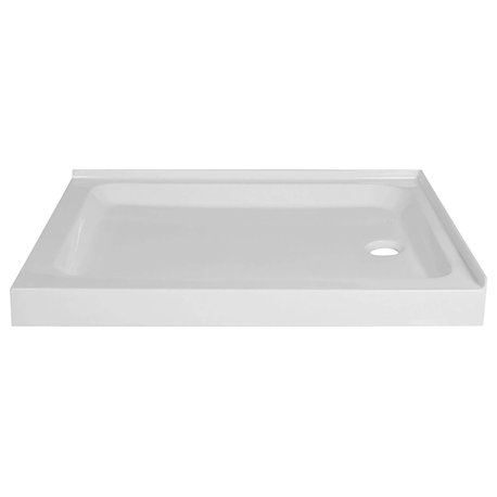 Fine Fixtures Double Threshold Acrylic Shower Base, 42 X 30, Right Hand