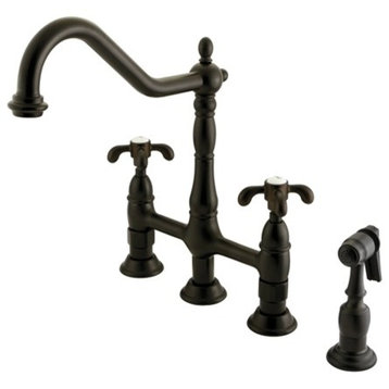Kingston Brass Bridge Kitchen Faucets With Oil Rubbed Bronze KS1275TXBS
