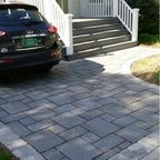 Modern Outdoor Fireplace Designs & Landscape Design NJ - Transitional