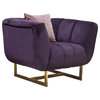 Diamond Sofa Venus Sofa in Violet Velvet With Contrasting Pillows VENUSCHVI