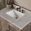 Infurniture 36" Solid Wood Sink Vanity With Arctic Pearl Quartz Top, No Faucet