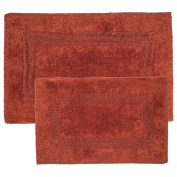 Bathroom Rugs 6PC Cotton Bathroom Mat Set for Bathroom, Kitchen, and More, Brick