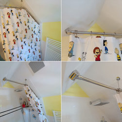 Sloped Ceiling Shower Rod - Shower Curtain Rods