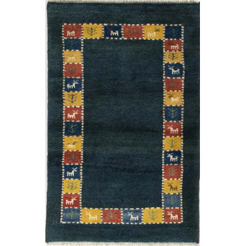 Persian Rug Persian Gabbeh Limited 4'1"x2'8" Hand Knotted