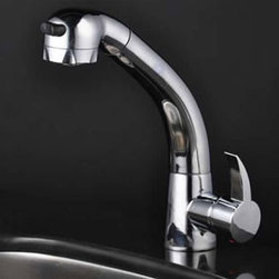 Chrome Single Handle Centerset Pull out kitchen tap T1724 - Kitchen Faucets