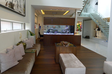 Family room - modern family room idea in Chicago
