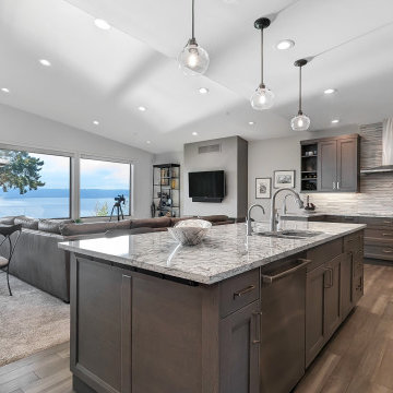 (Custom Home) Indoor Pool with Puget Sound Views