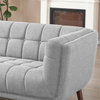 Allen Mid-Century Modern Tufted Back Living Room Fabric Sofa in Light Gray