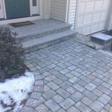 Stone Wall, Landing & Paver Walkway, Northborough MA