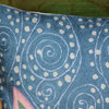 Klimt Blue Pillow Cover Night Sky Art Nouveau Blue Teal Handmade Wool 18x18"