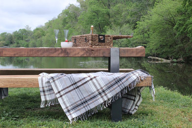 Inspiration for a mid-sized cottage backyard patio remodel in Other with no cover