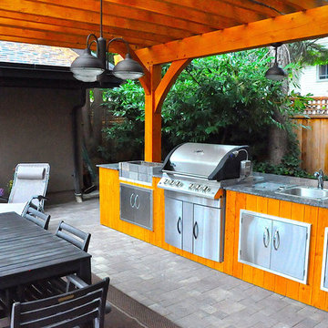 Cedar Timber Pavilion Outdoor Kitchen