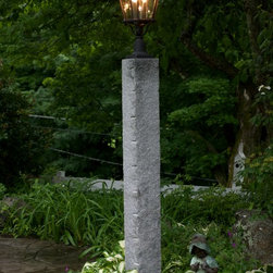 Hand split antique granite lamp posts - Post Lights
