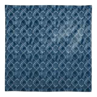 Blue Ogee Pattern 58x58 Tablecloth, 58x58 - Mediterranean - Tablecloths ...