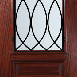 Slab Single Door 96 Wood Mahogany La Salle Arch Top Arch Lite - Front Doors