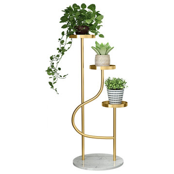 Golden Multi-Layer Flower Stand for Indoor Porch, Living Room, Balcony, Gold