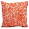 Flower Bell Floral Decorative Outdoor Pillow, Orange, 18"
