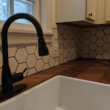 Kitchen Backsplash, Window, and Shelving
