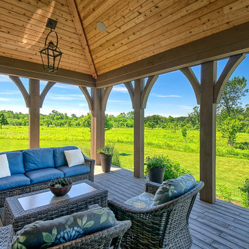 Covered Porch with Wood Ceiling
