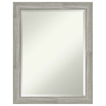 Dove Greywash Narrow Beveled Bathroom Wall Mirror - 21.5 x 27.5 in.