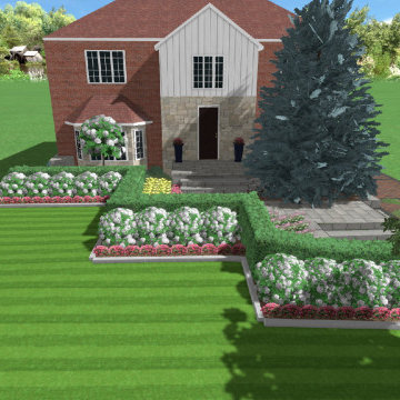 Redesigned Front and Backyard that Has Order, Harmonious Colors, and Balance