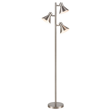 Elk Home Loman Floor Lamp S019-7279, Satin Nickel