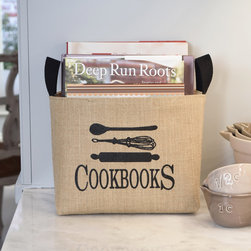 Cookbooks Burlap Storage Basket - Products