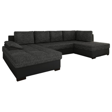 AMELIE Sectional Sleeper Sofa , Grey/ Black , Right corner