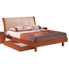 Global Furniture USA Evelyn Sleigh Bed with Upholstered Headboard - King