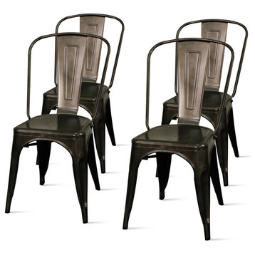 Metropolis Metal Side Chair, (Set Of 4)