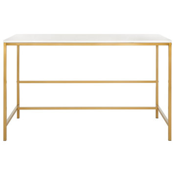 Safavieh Nova Glossy Wooden Desk, White/Gold