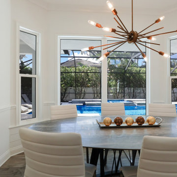Coastal Dining Room with Pool Views — West of the Trail Sarasota