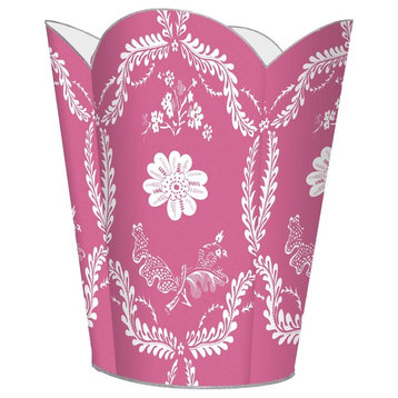 Hot Pink Provencial Tin Wastepaper Basket