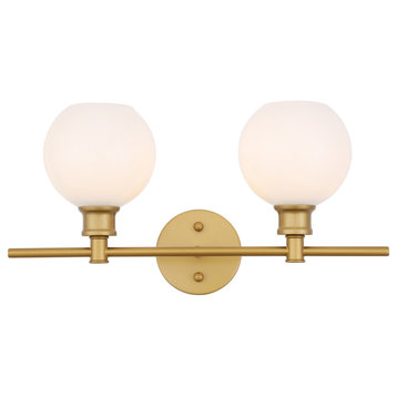 Elegant Lighting LD2315 Collier 2 Light 19"W Bathroom Vanity - Brass