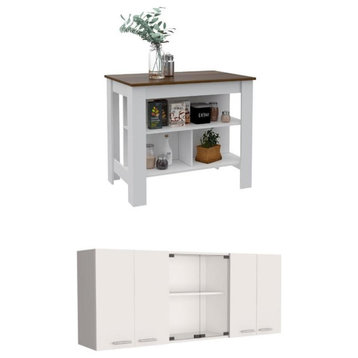 Home Square 2-Piece Set with Kitchen Island & Superior 150 Wall Cabinet