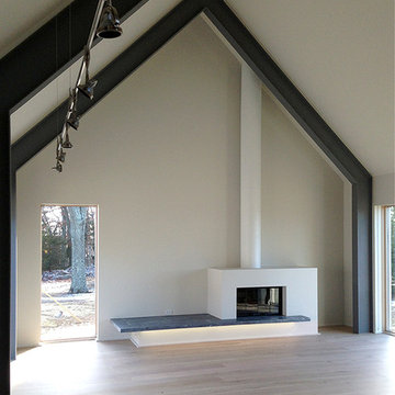 Living space with fireplace