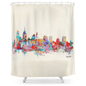 Madison Wisconsin Skyline Shower Curtain Contemporary Shower