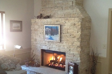 Empty wall converted to functional gas fireplace