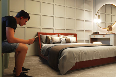 Example of a trendy bedroom design in Other
