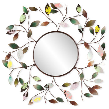Denning Decorative Metallic Leaf Wall Mirror