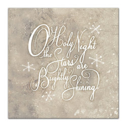 DDCG - Champagne "O Holy Night" Canvas Wall Art, 16"x16" - Prints And Posters