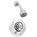 Symmons - Allura Single Handle Dual Spray Shower with VersaFlex Integral Volume Control, P - Focused on timeless beauty and classic charm, the Symmons Allura Collection offers sophisticated detailing with bold features.  This Allura shower trim kit is made from durable materials and plated in an abrasion resistant finish over solid metal. It includes a shower arm, low flow showerhead, brass escutcheon, shower lever handle, and integral volume control handle to control the volume of the shower water. Also, part of this trim kit is a Temptrol Pressure Balancing Mixing Valve with the VersaFlex™ Integral Volume Control, which allows you to adjust the volume of water from the showerhead. The primary, ADA compliant, lever handle on this trim turns in the direction of the hot and cold indicators to adjust your shower water temperature. At an eco friendly rate of 1.75 GPM, the low flow showerhead saves money on your water bill by conserving water, without affecting the shower's performance. This kit includes everything needed for installation and is backed by the Symmons technical support team and a lifetime limited warranty.