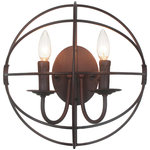 CWI Lighting - Arza 2 Light Wall Sconce with Brown finish - This 2-Light Wall Light From CWI Lighting Comes In A Brown Finish.It measures 14" high x 8" wide. This light uses 2 Candelabra E12 bulb(s). Dry rated. Can be used in dry environments like living rooms or bedrooms.Comes with 6" of wire  This light requires 2 ,  Watt Bulbs (Not Included) UL Certified.
