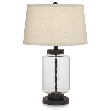 Pacific Coast Collectors Dream Fillable Glass Jar Table Lamp, Black