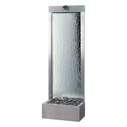 6' Stainless Gardenfall With Silver Mirror Floor Fountain - Indoor Fountains
