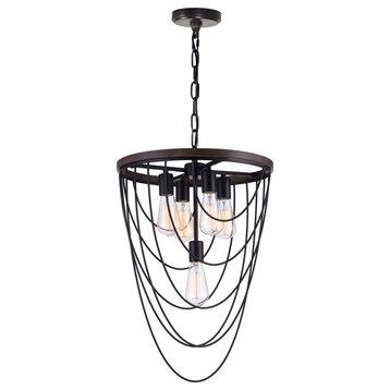 Gala 5 Light Chandelier With Black Finish
