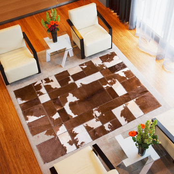 RECTANGLE Cowhide Patchwork Area Rugs