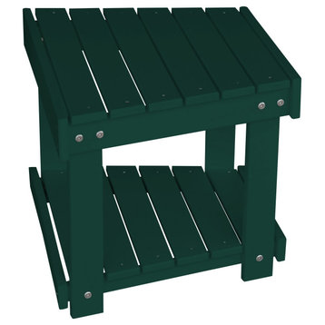 Poly New Hope Bench and Side Table, Turf Green