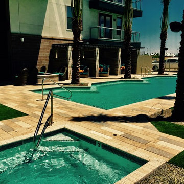 Apartment Complex Hardscape with Artistic paver